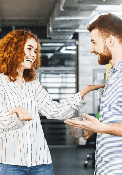 People discussing investment